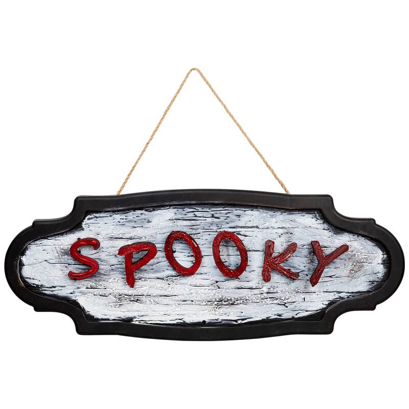 Animated Sound Activated 'Spooky' Halloween Sign - 20.5"