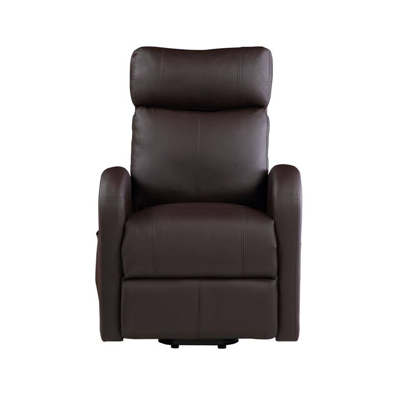 Power Lift Recliner Chair with Faux Leather and Wired Controller, Brown