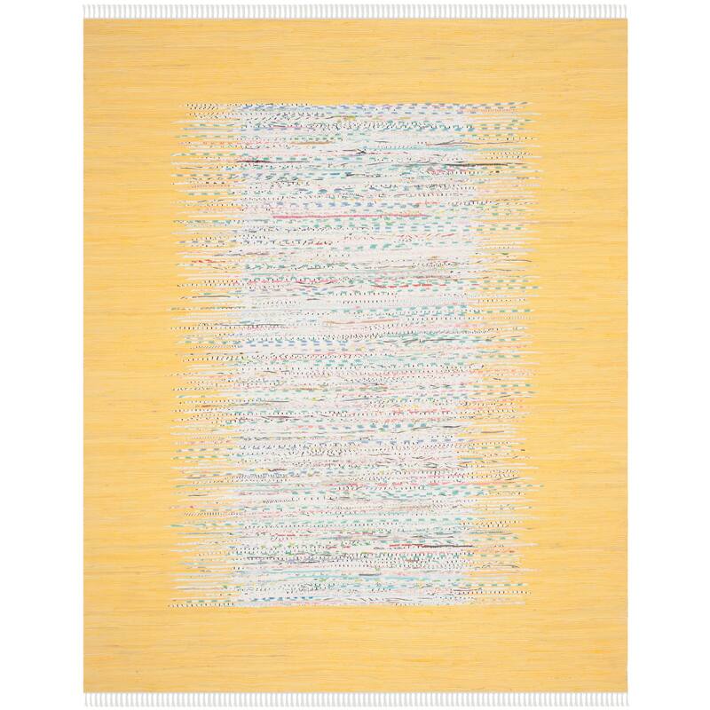 SAFAVIEH Handmade Flatweave Montauk Sidney Cotton Rug - 8' x 10' - Ivory/Yellow