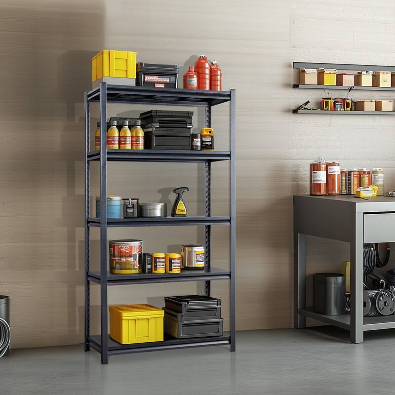 72" H 5-Tier Adjustable Garage Shelves Heavy Duty Storage Unit