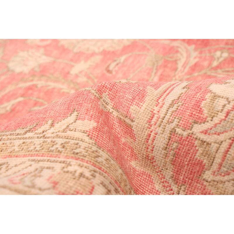 ECARPETGALLERY Hand-knotted Antalya Vintage Light Red Wool Rug - 7'4 x 10'7