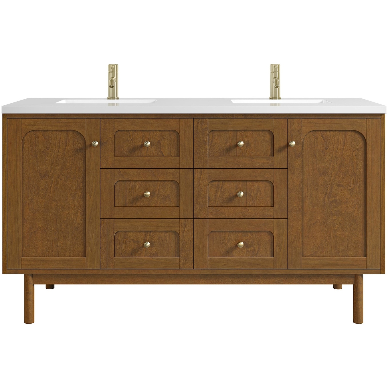 James Martin Vanities 545-V60D-1WZ Laurent 60" Double Basin Poplar