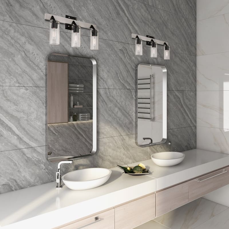 Livex Lighting 3 Light Brushed Nickel Vanity Sconce, 17823-91 - 23.75"W x 12"H x 5.5"D