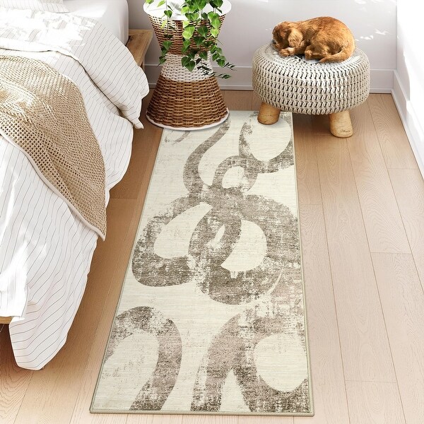 Garvee Modern Washable Swirl Area Rug - Bed Bath & Beyond - 43025016