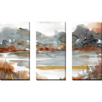 "Sandstone and Sediment II" by Carol Robinson 3 Piece Set on Canvas