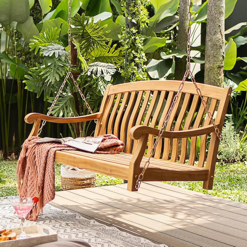 Cambridge Casual Sherwood Solid Teak Wood Porch Swing