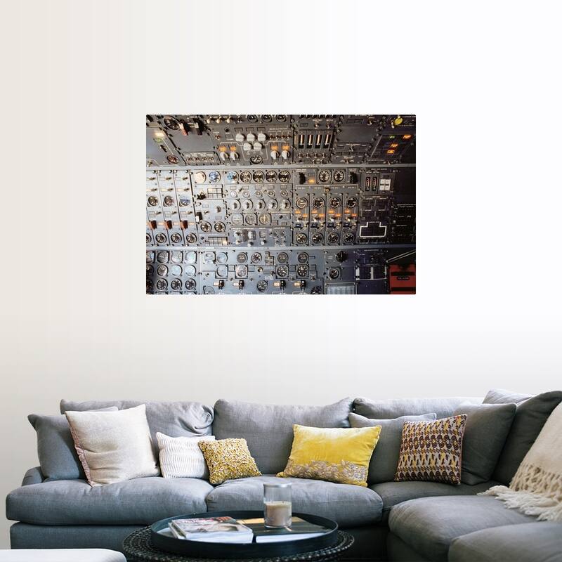 "Airplane cockpit control panel" Poster Print - Multi - 48 x 32