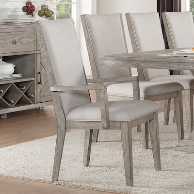 Grey and Grey Oak Padded Arm Chair (Set of 2),only chairs