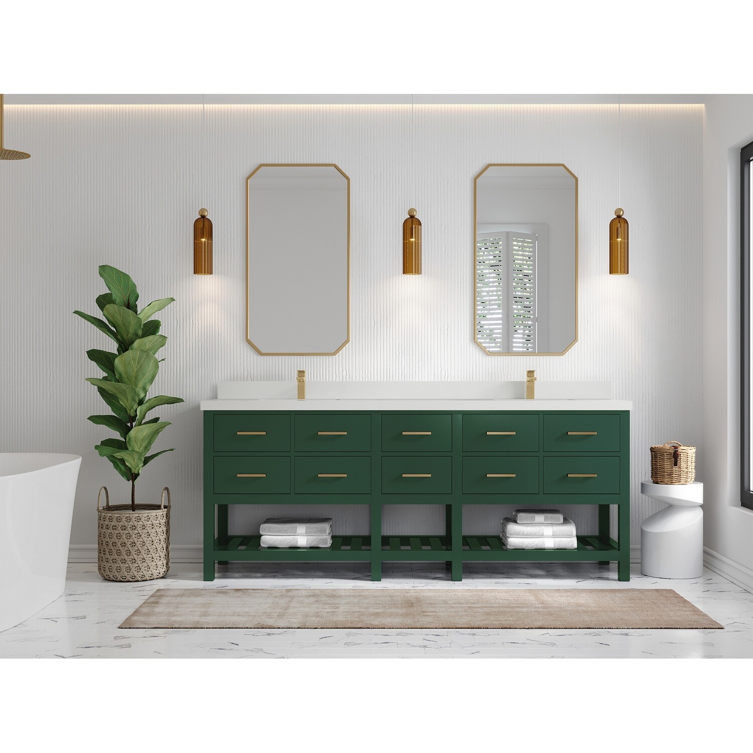 Willow Collections 84x22 Parker Double Bathroom Vanity with Sink-image