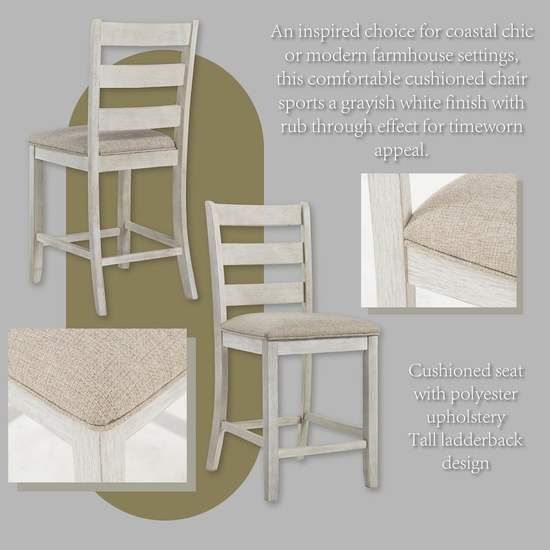 Signature Design by Ashley Dunbeg Bay White and Light Brown Upholstered Counter Height Stool (Set of 2)