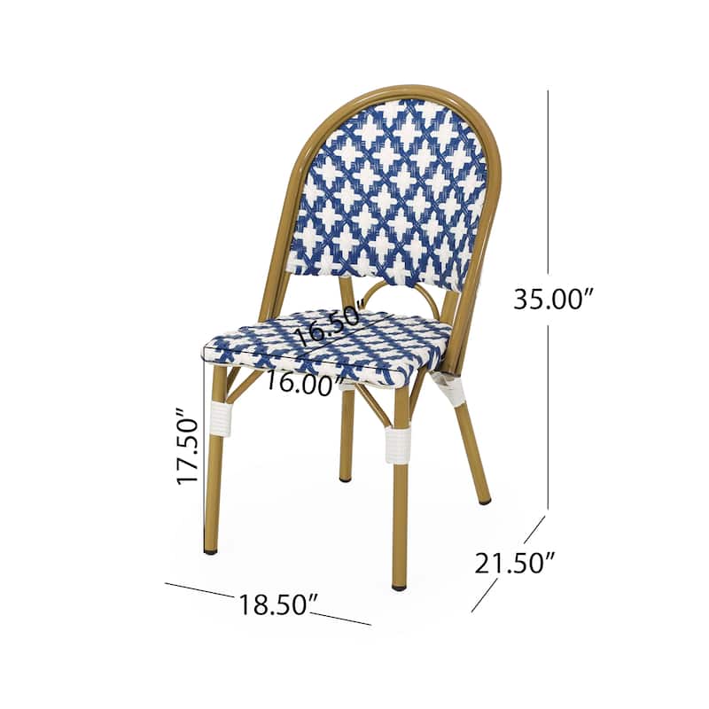 Louna Outdoor French Cafe Chairs (Set of 2) by Christopher Knight Home