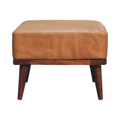 Stylish and Minimalist Leather Footstool Easy to assemble