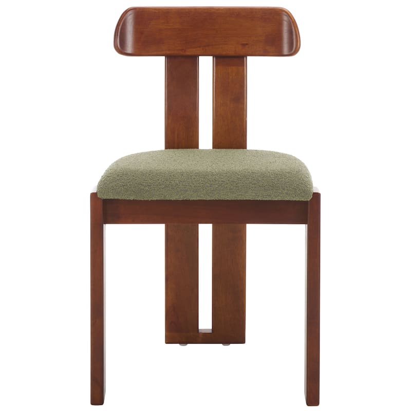 SAFAVIEH Cayde Mid-Century Modern Dining Chair - 19"W x 19"D x 32"H - Sage/Walnut