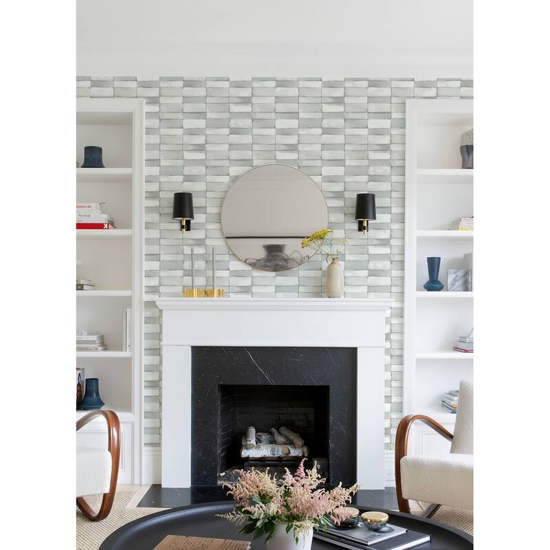 A-Street Prints Braden Sage Tile Wallpaper