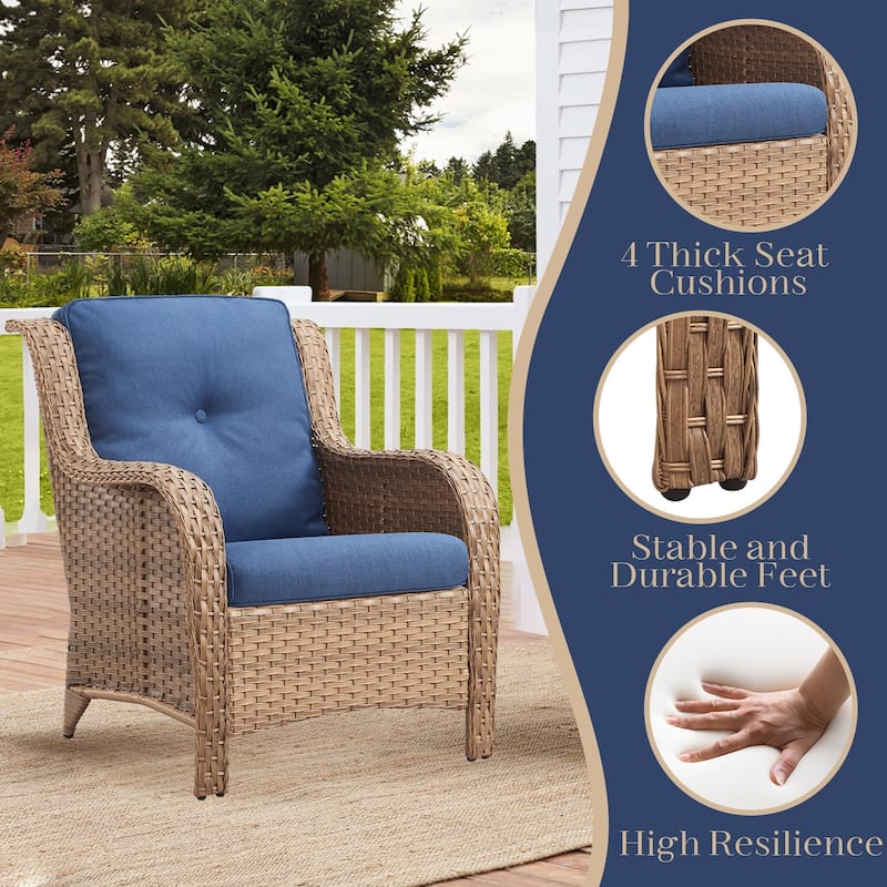 Outdoor Arm Chair with Cushion Rattan Chair