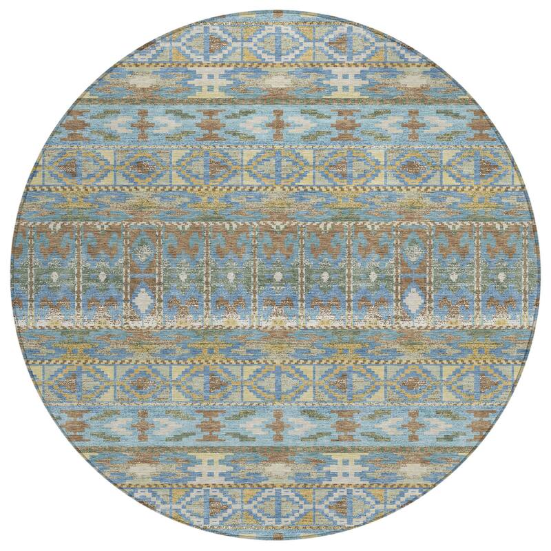 Machine Washable Indoor/ Outdoor Global Haswell Chantille Rug