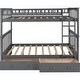 preview thumbnail 17 of 16, Contemporary Style Full over Full Bunk Bed with Drawers, Convertible Beds
