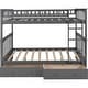 preview thumbnail 8 of 16, Full over Full Bunk Bed with 2 Storage Drawers&Ladder, Convertible Beds