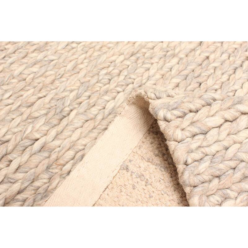 ECARPETGALLERY Braid weave Sienna Tan Wool Rug - 5'0 x 7'8