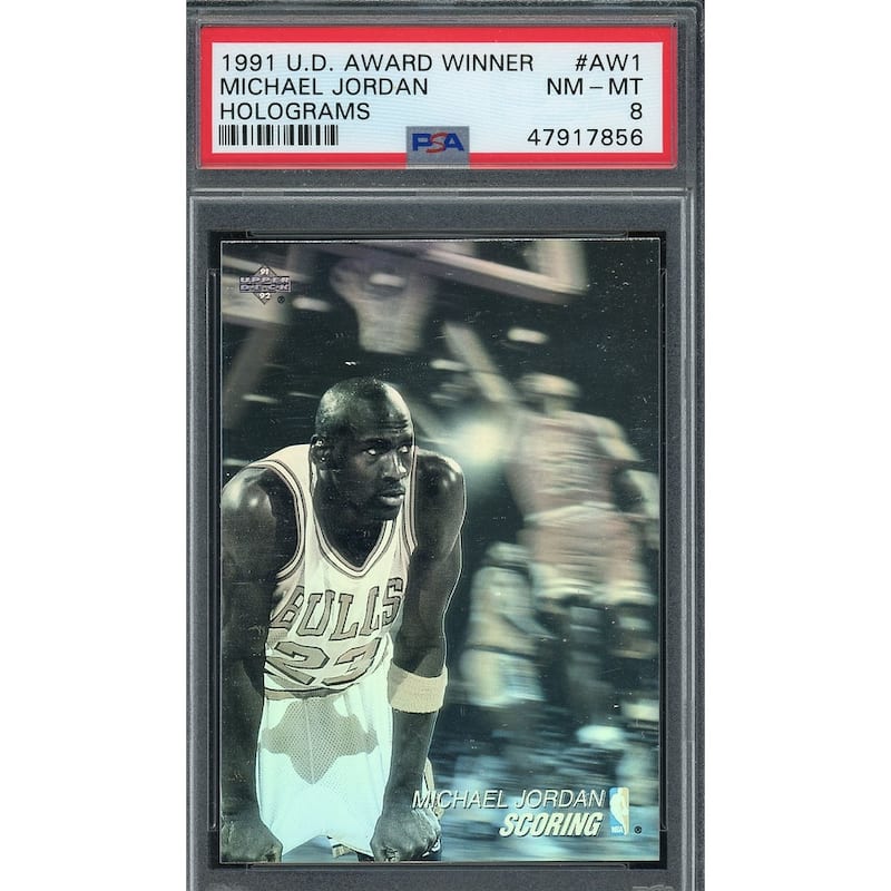 Michael Jordan 1991 Upper Deck MVP Award Winner Holograms Basketball Card #AW1 PSA 8 - 8'6" x 11'6"