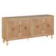 Carved Floral Door Large Storage Cabinet with Metal Handle for Living Room, Kitchen, Entryway
