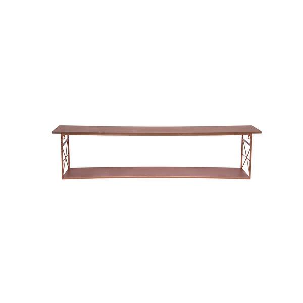 Shop Foreside Home Garden Set Of 2 Copper Geometric Wall Shelves Overstock 30715082