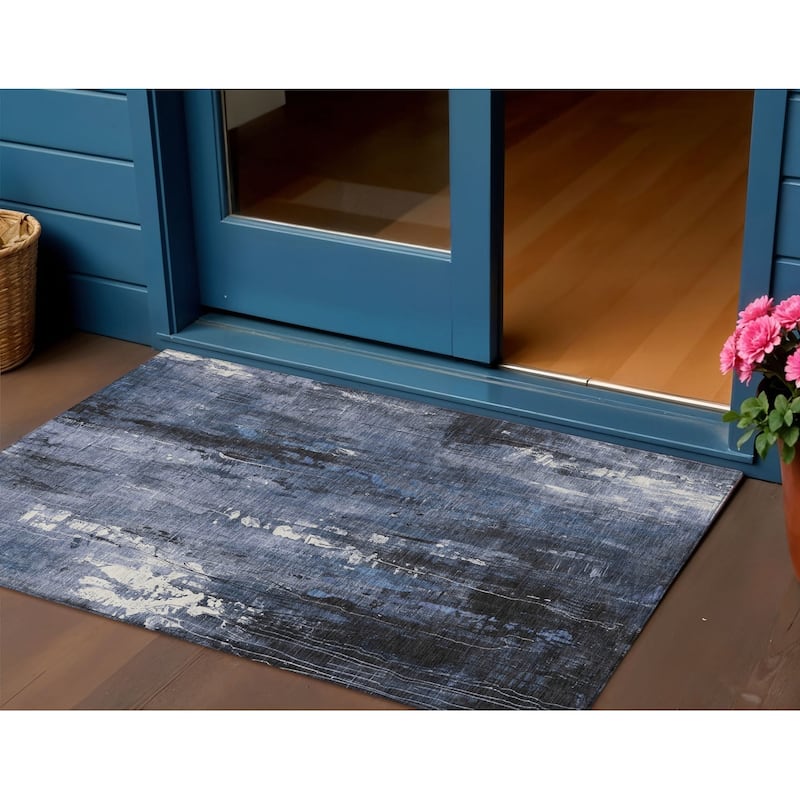 HomeRoots Abstract Transitional Rectangle Outdoor Rug - 3' x 5'