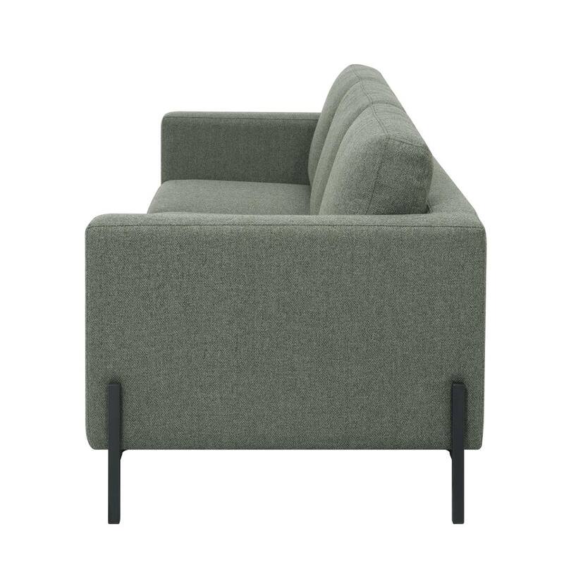 Upholstered Track Arms Sofa with Metal Legs