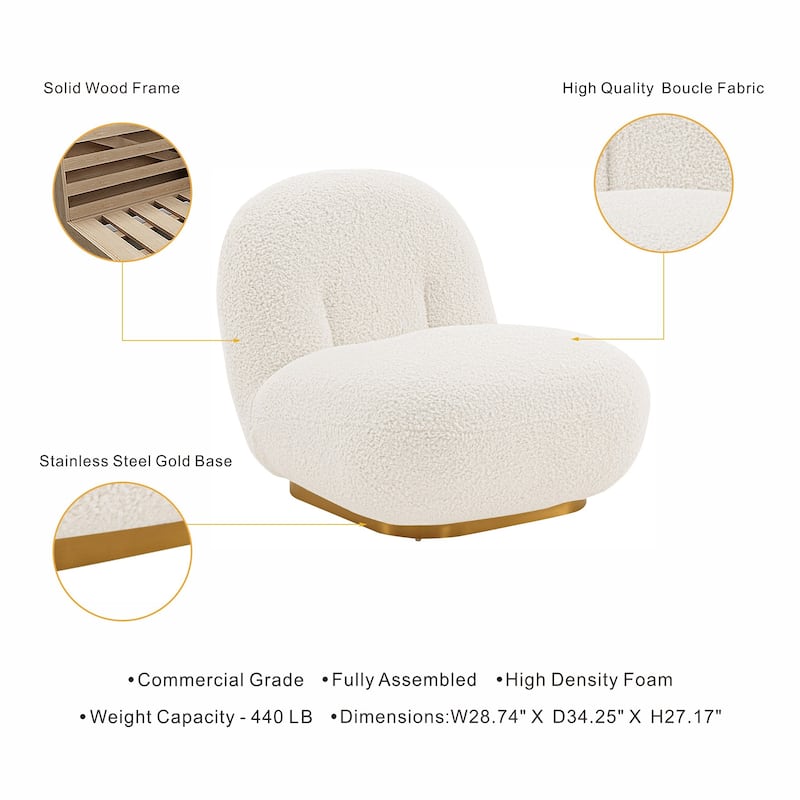 Manhattan Comfort Edina Boucle Lounge Chair