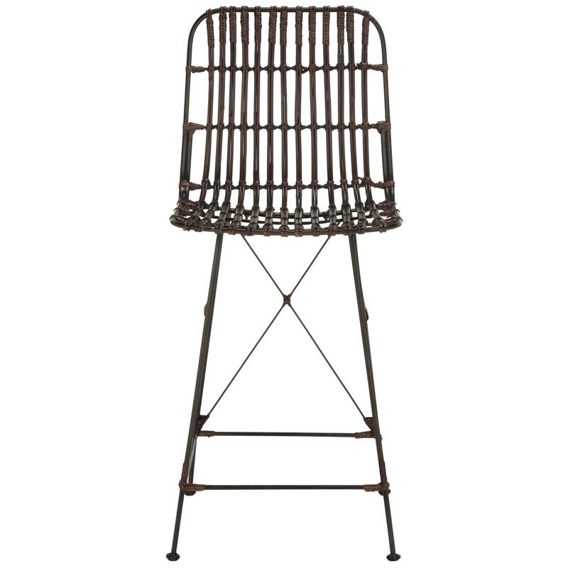 SAFAVIEH Shinako 37.5-inch Wicker Croco Brown Counter Stool (Set of 2) - 18.1" x 20.9" x 37.4" - 18Wx21Dx37H
