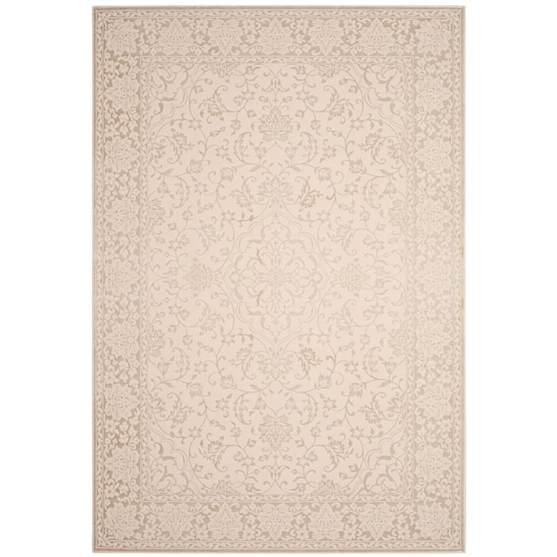 SAFAVIEH Noble Octavie Modern Oriental Polyester Rug - 5'1" x 7'6" - Light Beige/Cream