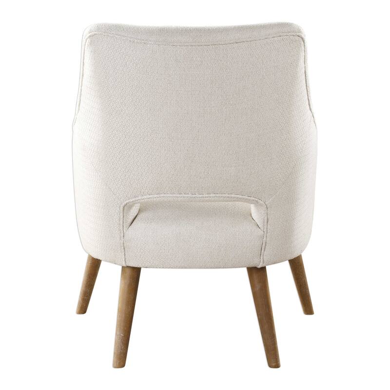33" white chenille woven argyle pattern retro accent chair