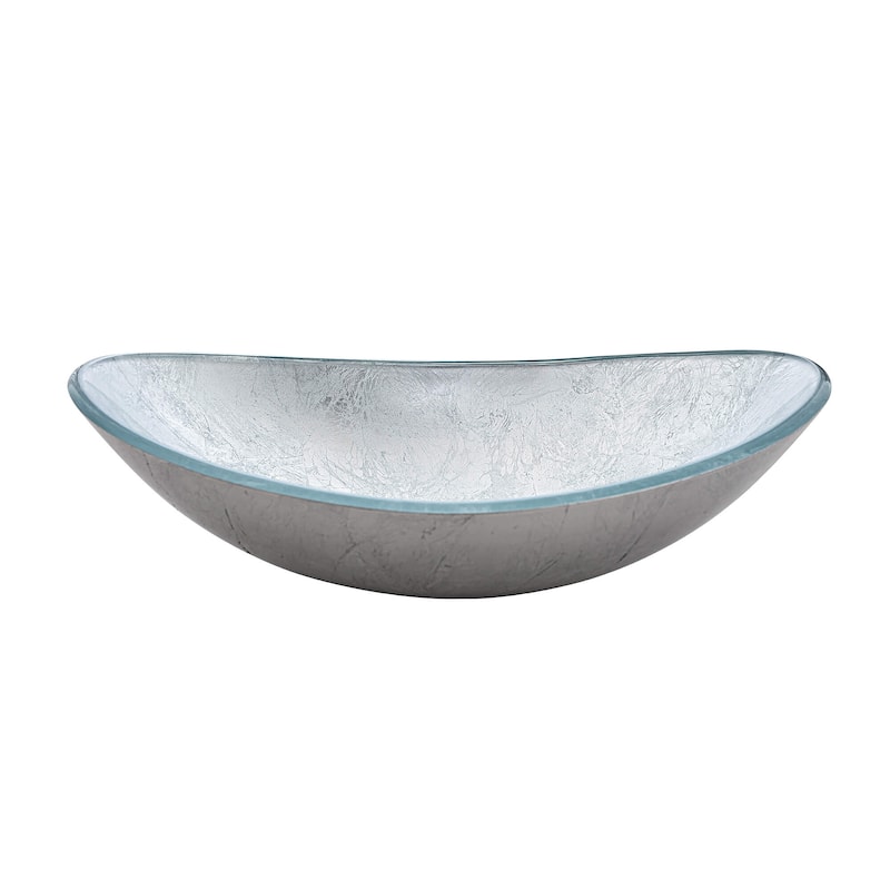 Fine Fixtures modern glass Vessel Oval 20 X 14 - Silver