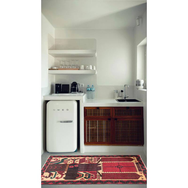 ECARPETGALLERY Hand-knotted Teimani Light Orange Wool Rug - 3'1 x 4'5