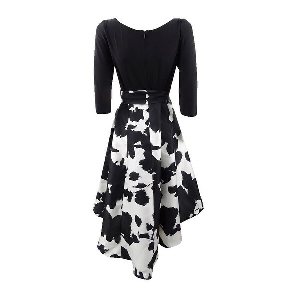 black and white high low dress