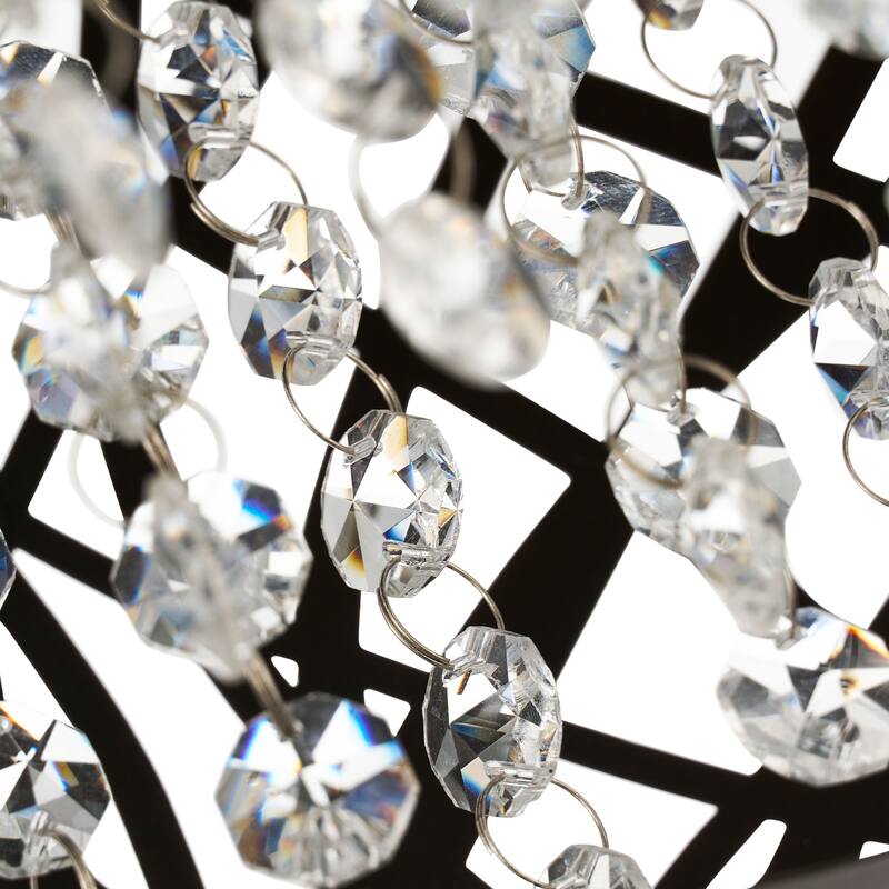 CO-Z 16-Inch Drum Flush Mount Crystal Chandelier
