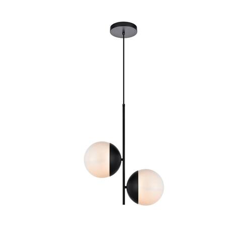 2-Light 17 inch Pendant with Frosted White Glass