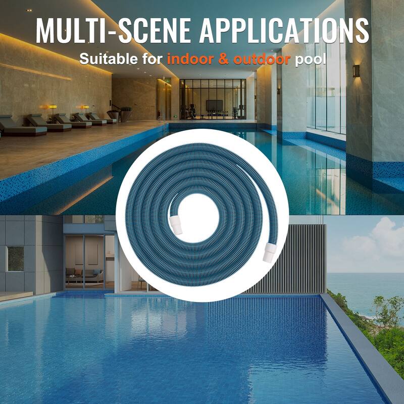 VEVOR Heavy Duty Pool Hose 11/2Inch x 30Feet Vacuum Cleaning