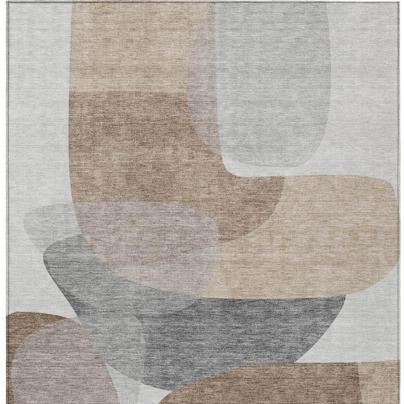 HomeRoots Abstract Transitional Rectangle Outdoor Rug