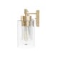 preview thumbnail 35 of 36, Hunter Hartland Bathroom Vanity Wall Light, Damp Rated - Transitional, Rustic, Contemporary - Clear Seeded Glass