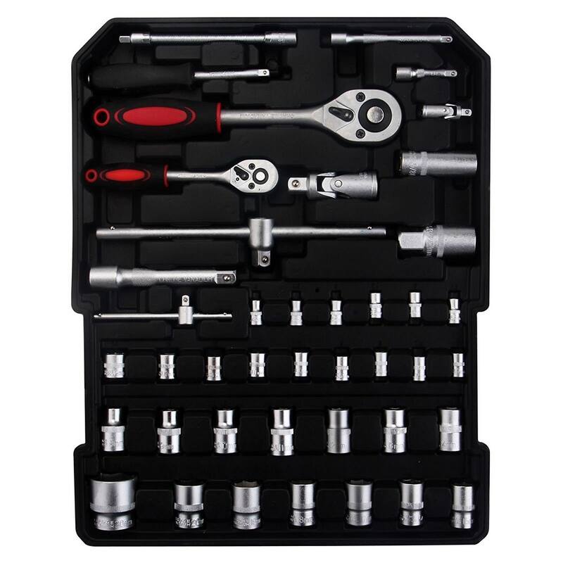 799pcs Aluminum Organizer Tools Mechanic Kit Box Case Toolbox Trolley