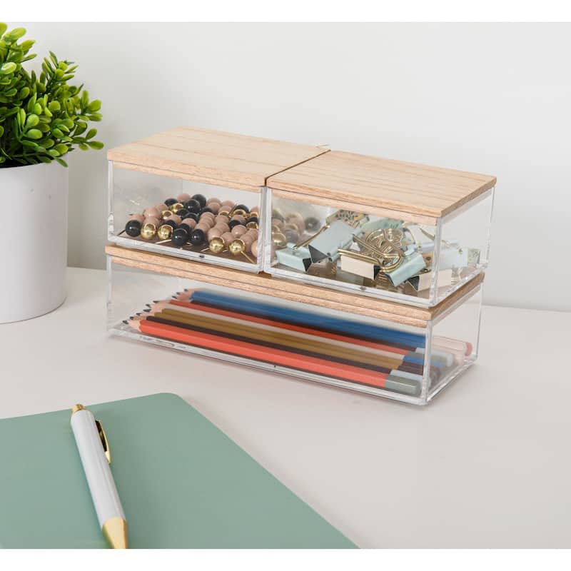 Flash Furniture BE-PB3316-WD-3-MS Brody 2" Tall Stacking Clear Office