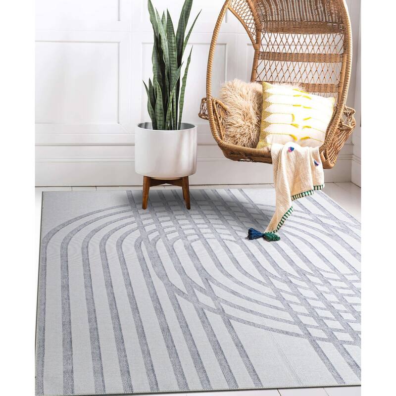 Contemporary Lines Machine Washable Area Rug