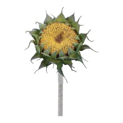 Yellow Sunflower Stem (Set of 6) - Yellow, Green