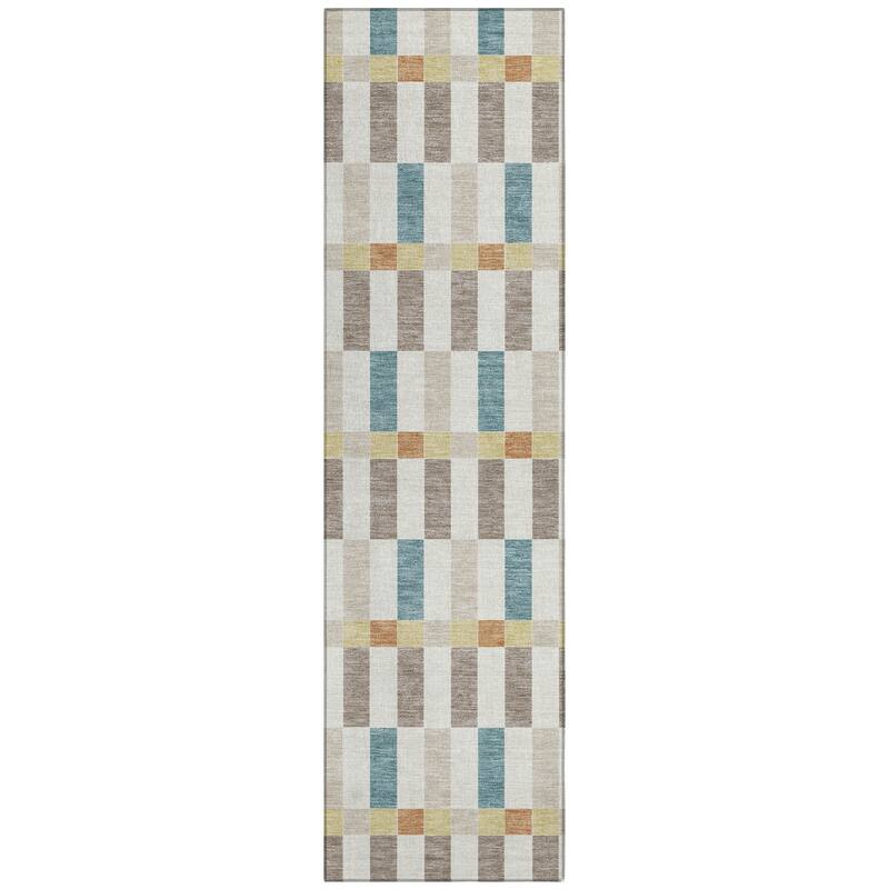 Machine Washable Indoor/ Outdoor Modern Chanute Chantille Rug