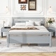 preview thumbnail 3 of 11, Full Size Pine Wooden Platform Kids Bed with Headboard,2-Removable Storage Drawers & 2-Bedside Tables, Easy to Assemble, Grey