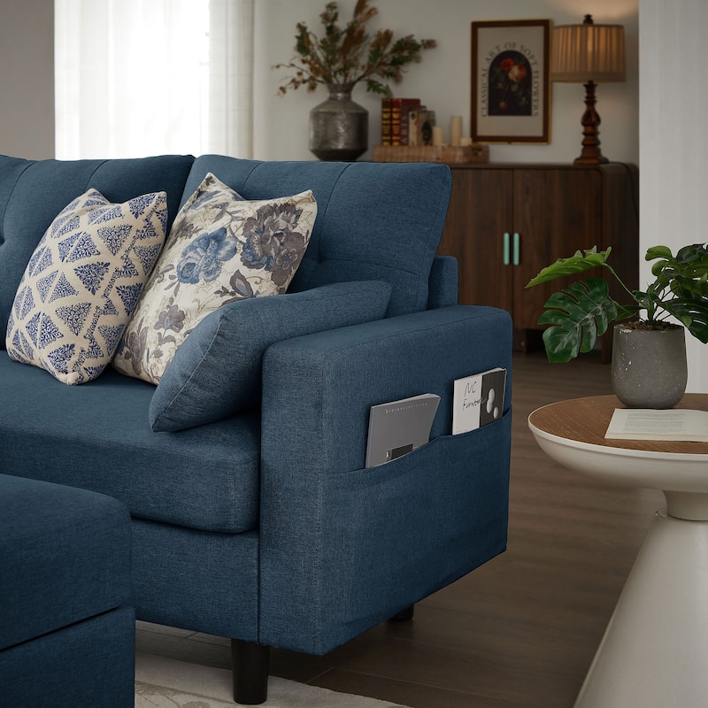 101" Sectional Sofa with Storage Ottoman