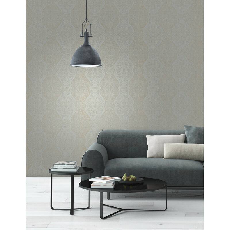 Decorline Cadence Blue Scroll Wallpaper - 20.5in x 396in x 0.025in