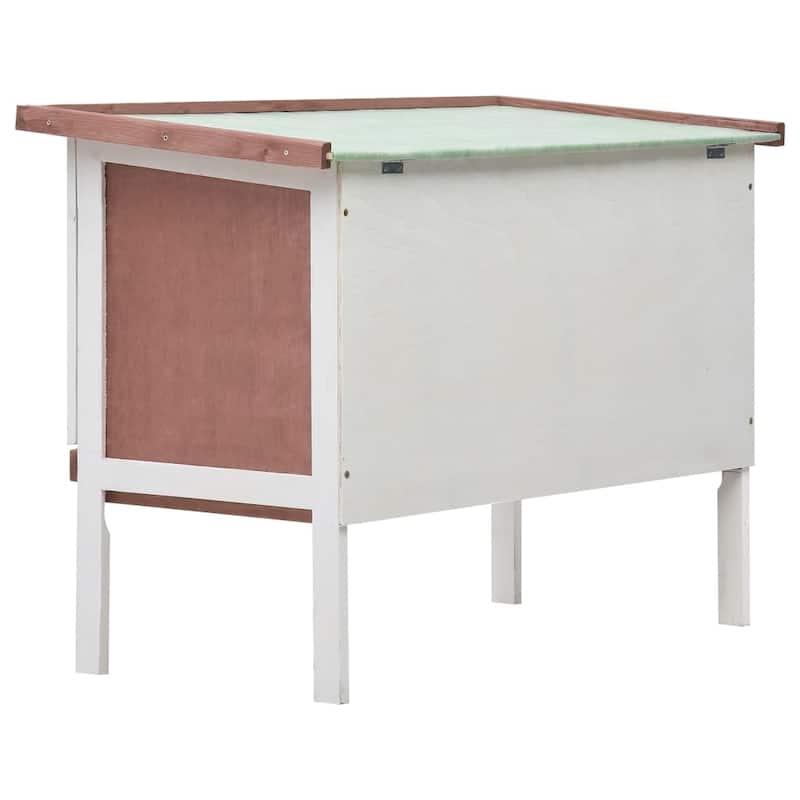 vidaXL Outdoor Rabbit Hutch 1 Layer Brown Wood - 35.4" x 17.7" x 25.6"