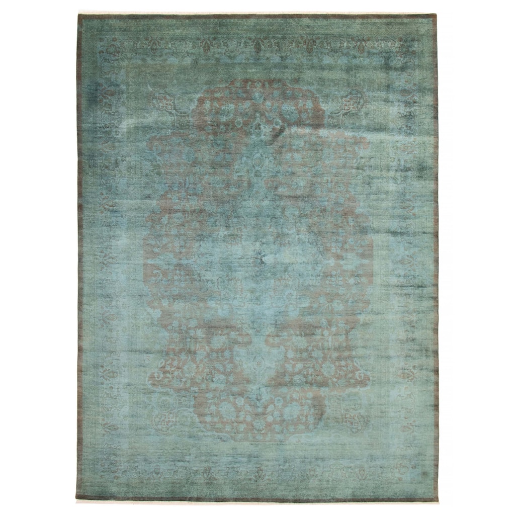 ECARPETGALLERY Hand-knotted Vibrance Turquoise Wool Rug - 9'0 x 11'10
